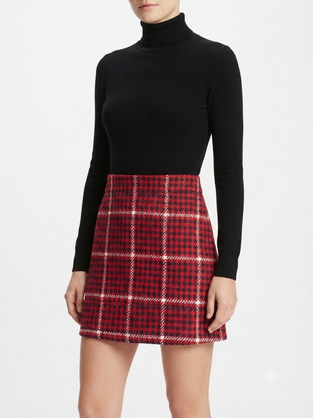 Boden Red Plaid Mini Skirt